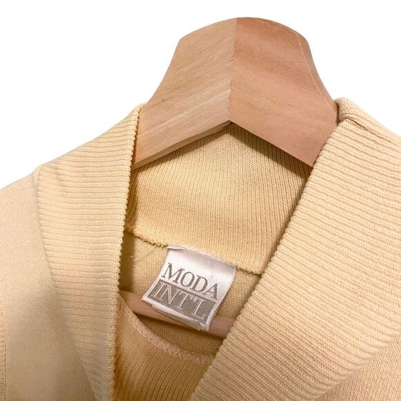 Vintage Moda International Yellow Turtleneck Sleveeless Dress Made in USA Size S - Picture 4 of 7